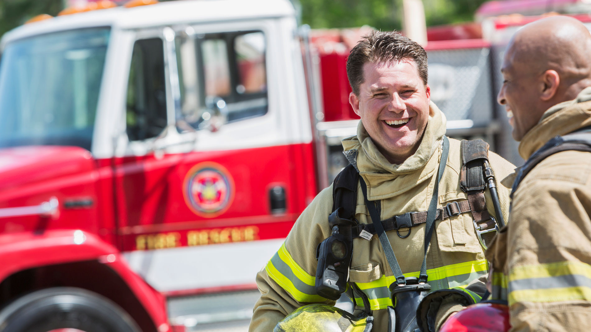 Smiling firefighter